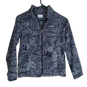 Columbia Fleece‎ Jacket Full Zip Gray Floral Warm Womens Medium Winter Fall